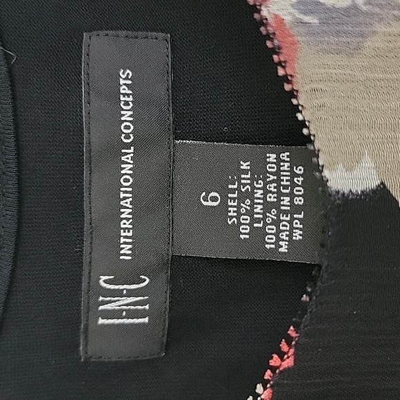 INC Silk Black, Pink, Gray & White Floral Sleeveless Top 6 - Picture 4 of 9